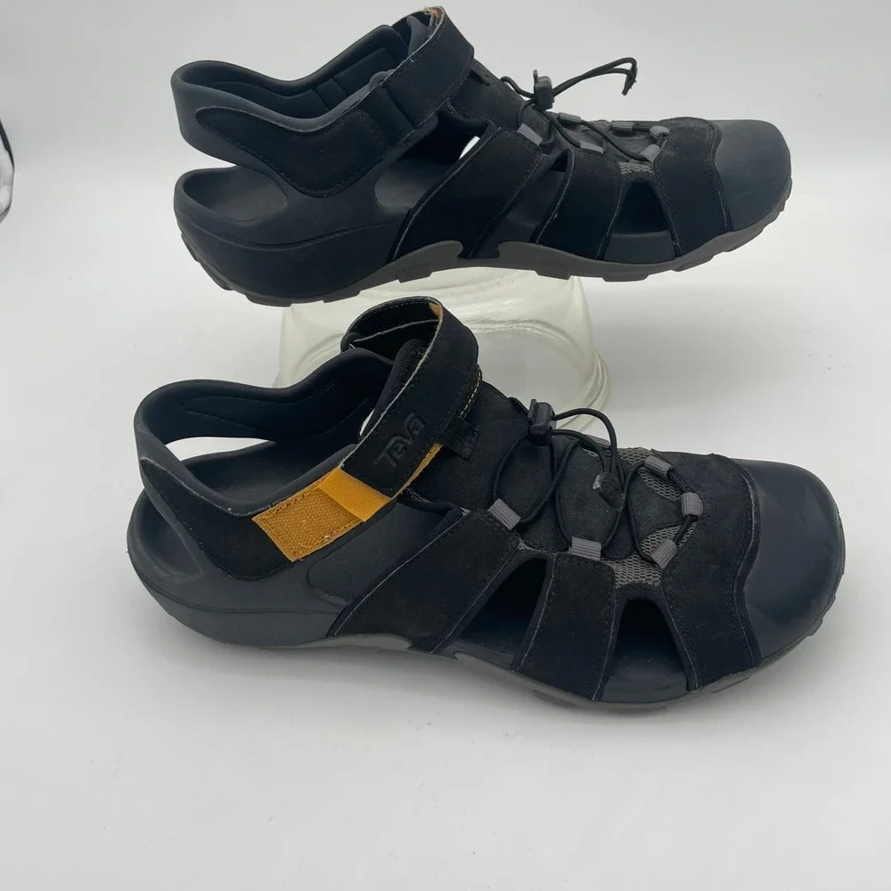 Teva Mens Black Closed Toe Sport Sandals Hook & Loop Water Hiking‎ 13 trail